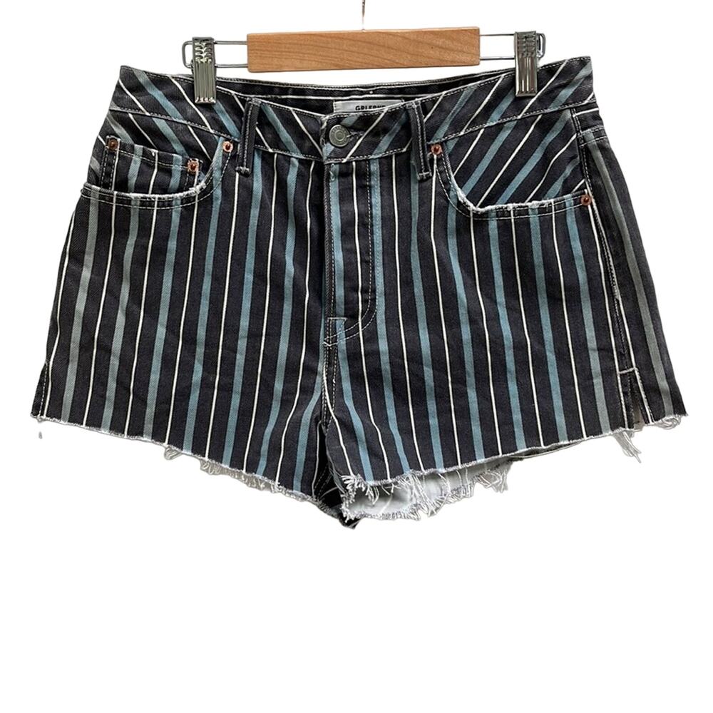 GRLFRND Cindy Stripe Denim Shorts Taffy Women 27